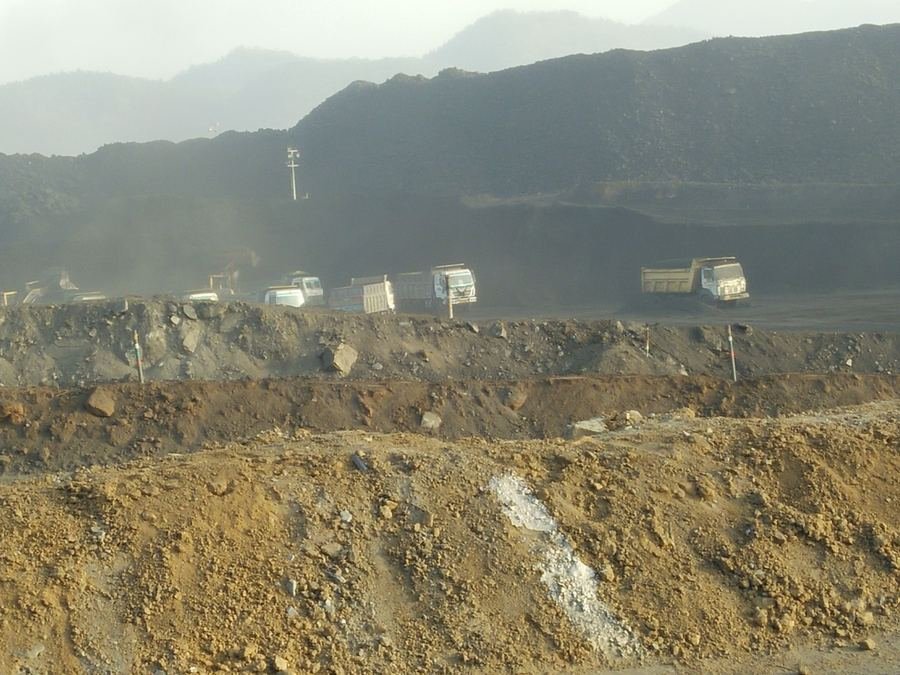 Dumper fleet at a coal mine