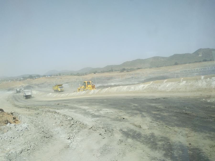 Open-cast mine haul road