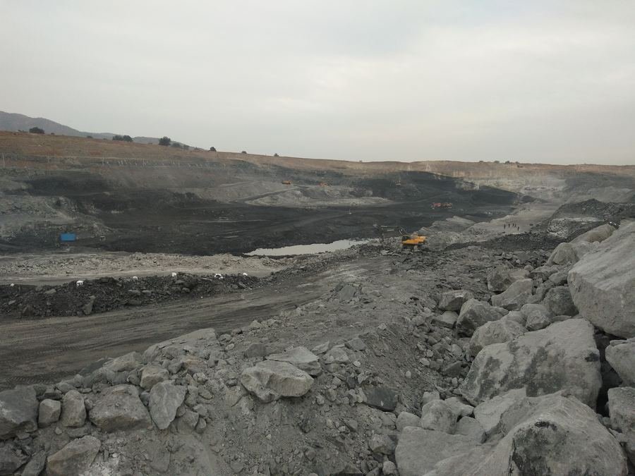 Inside the mine pit