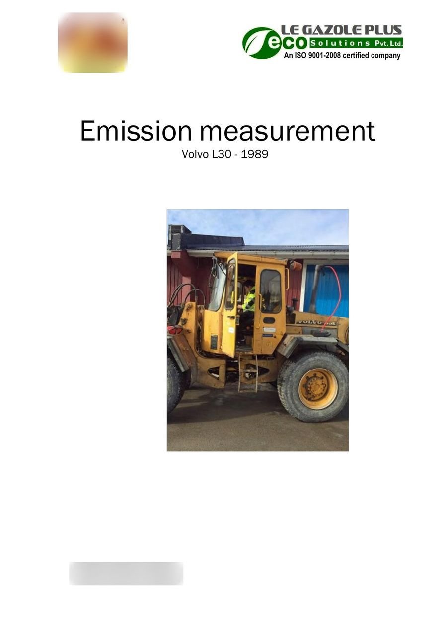 Wheel Loader Particulate Emission Measurement