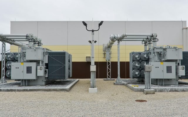 Diesel generating set in a plant room
