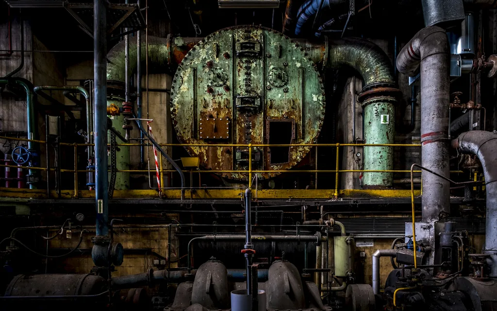 Ageing industrial plant with pipework