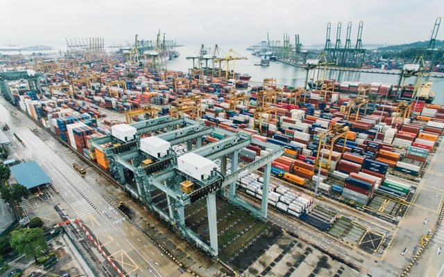 Heavy industrial equipment in operation